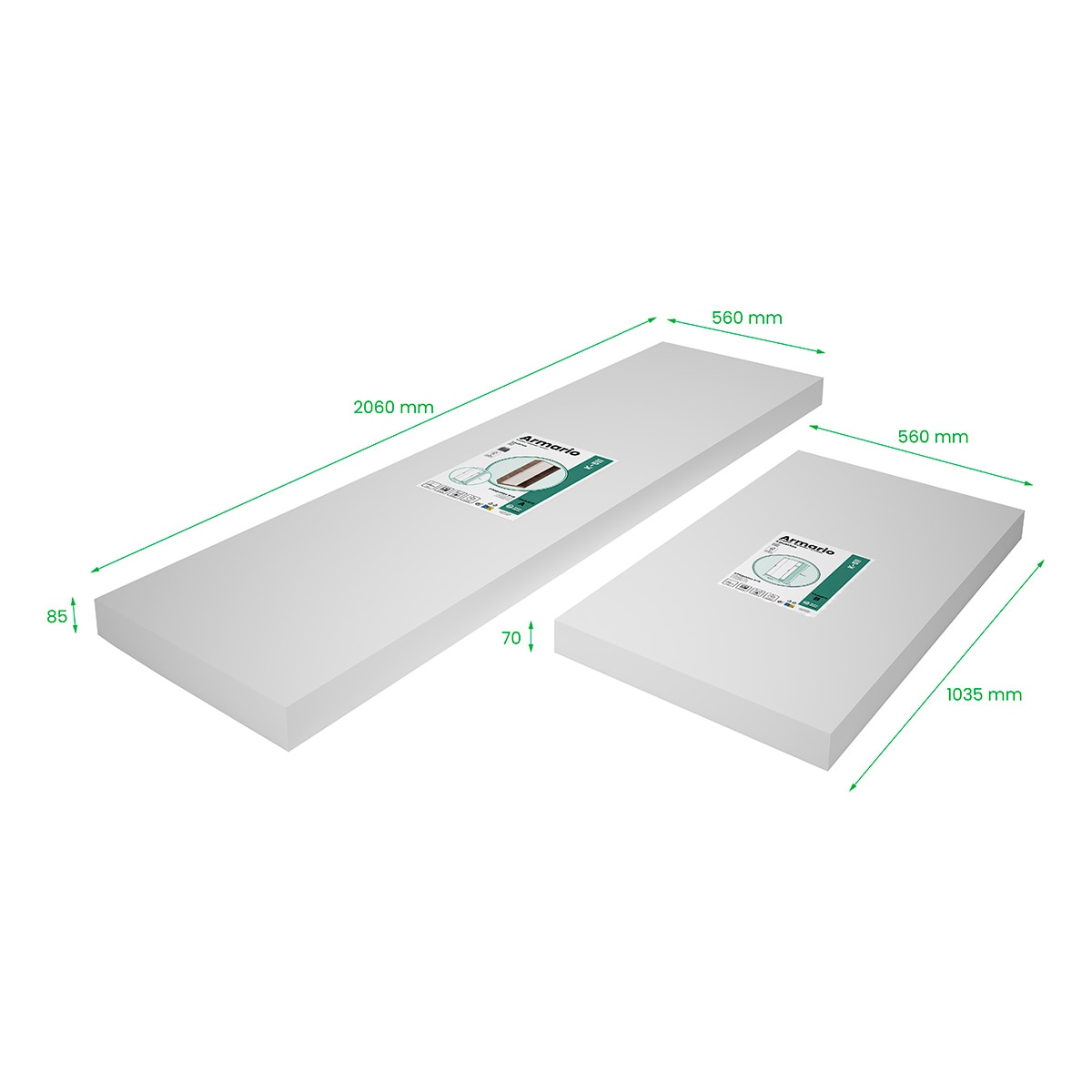 Armário de 2 Portas de Correr - Branco Liso + Cor de Carvalho Cortez. Puxador Branco Carvalho-11