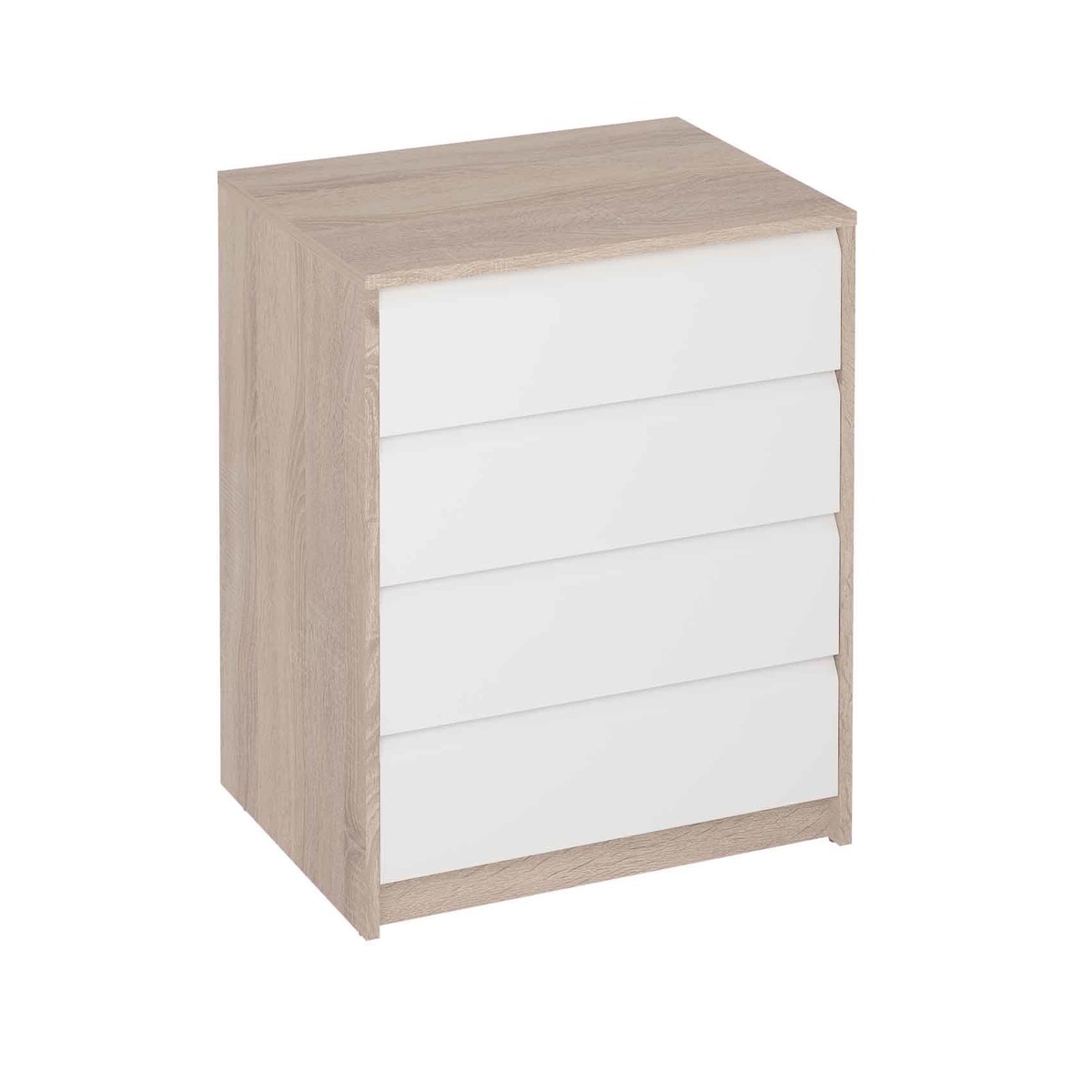 Cajonera Melamina 4 Cajones Blanco / Roble-1