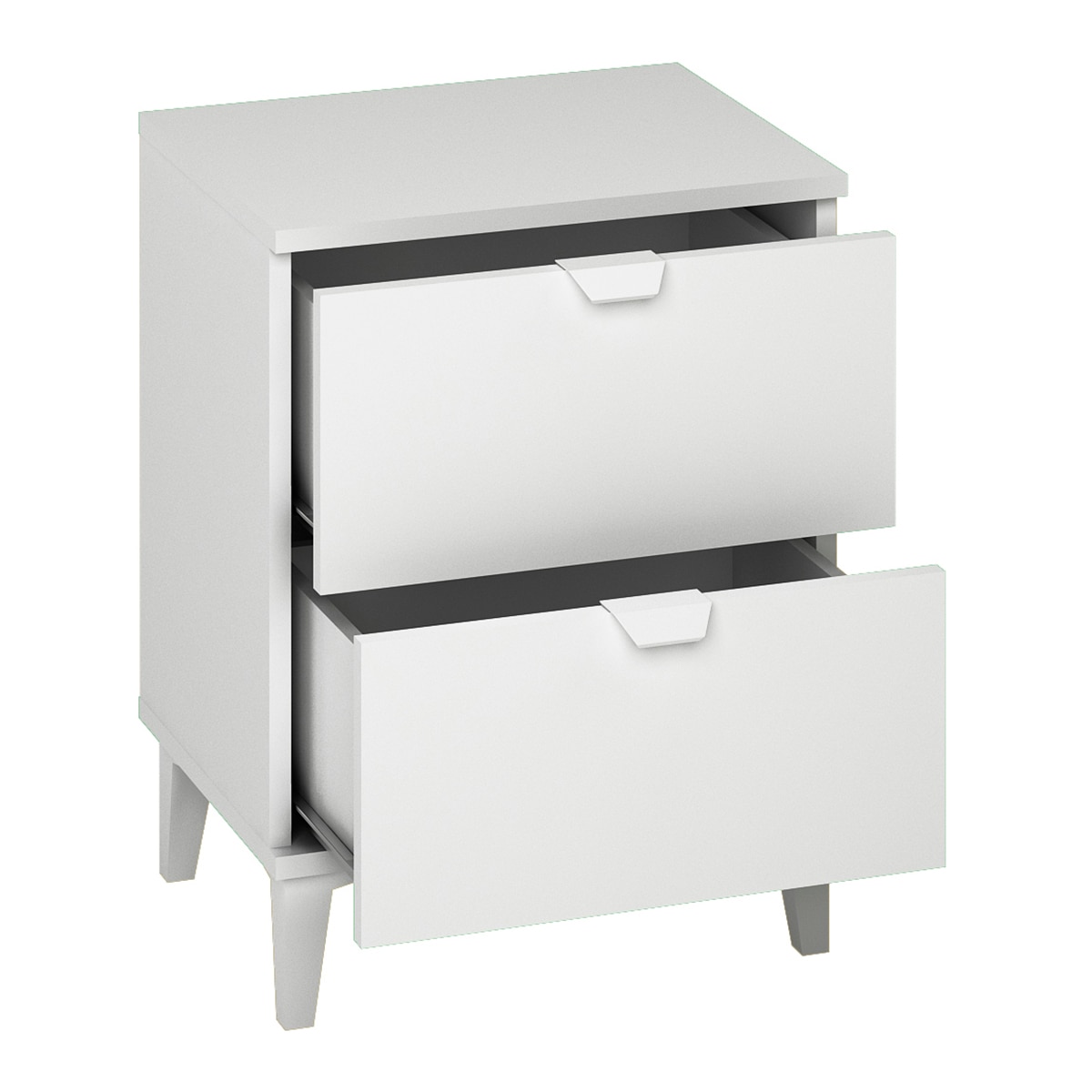 Cómoda Melamina 2 Gavetas com Pés Branco-2