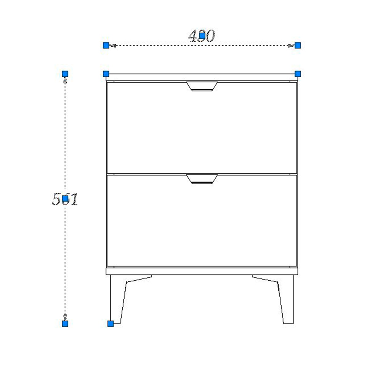 Cómoda Melamina 2 Gavetas com Pés Branco-5