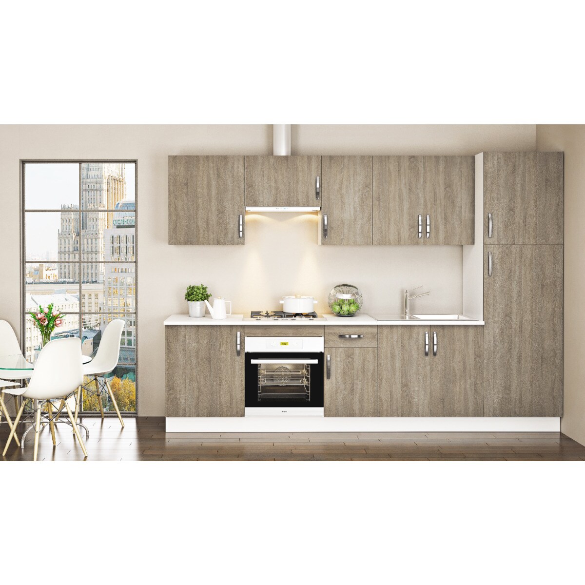 Conjunto de Rodapé e Bancada para Cozinhas Kit&Kit Branco-2