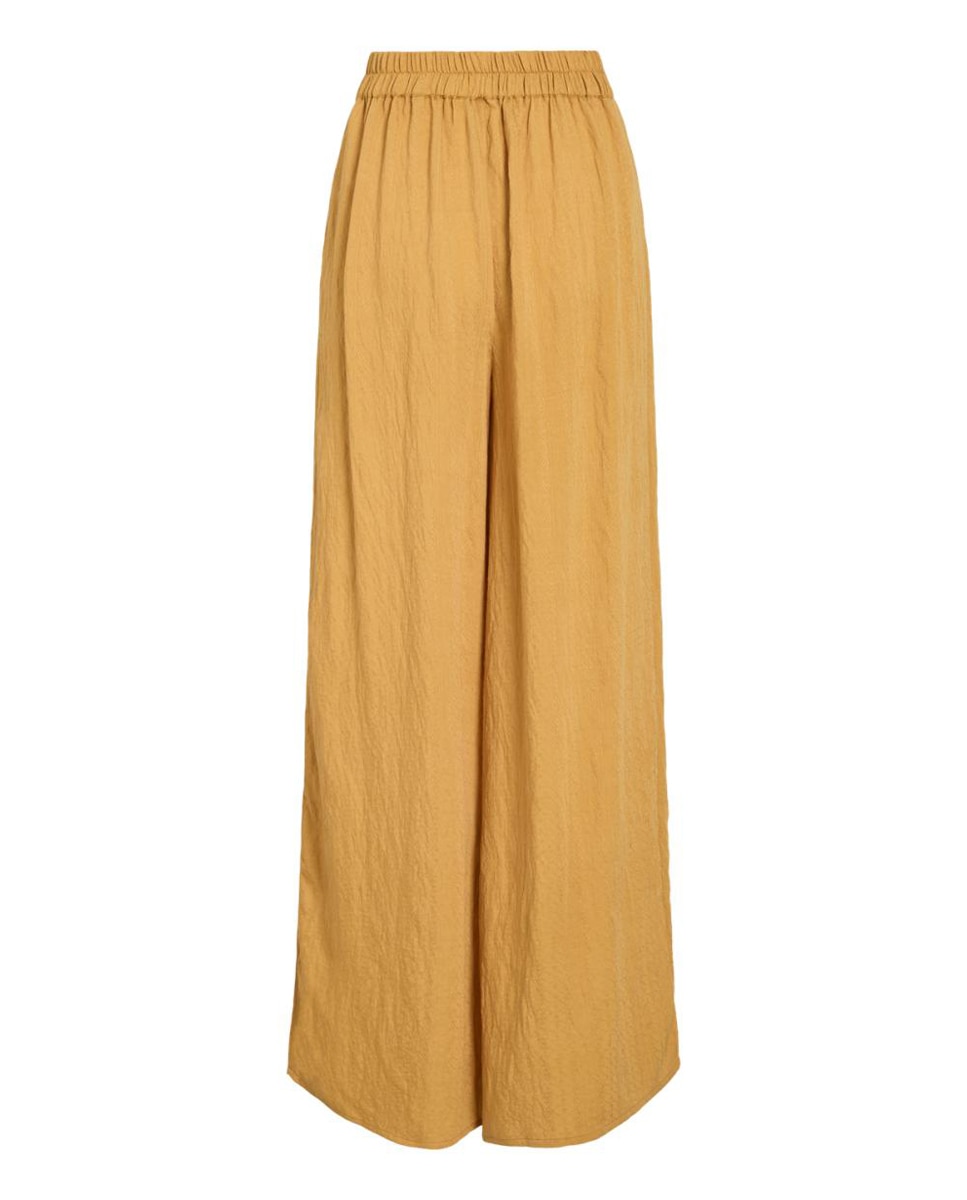 Calças largas fluidas de mulher Castanho-claro-4