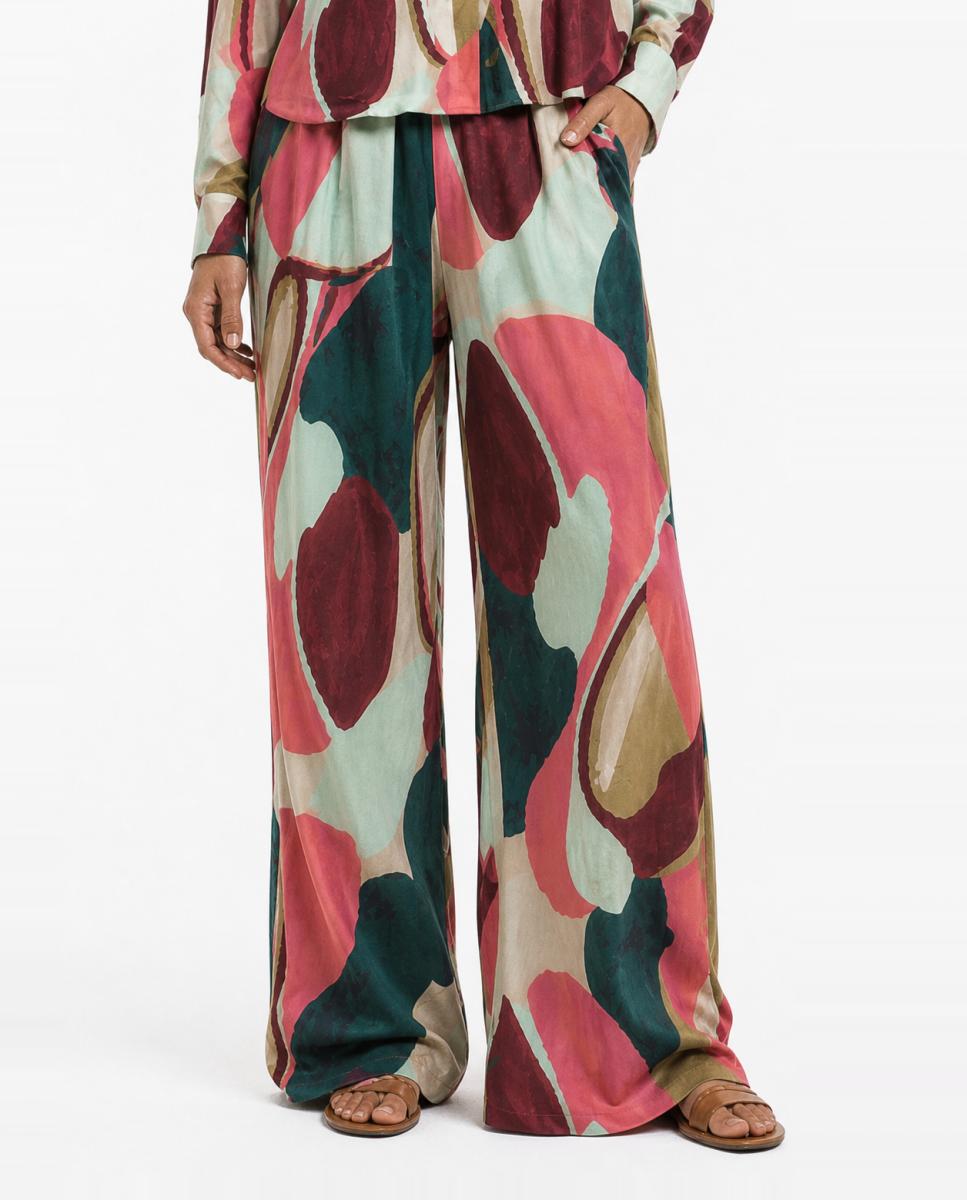 Calças Estampadas de Viscose Multicolor-2