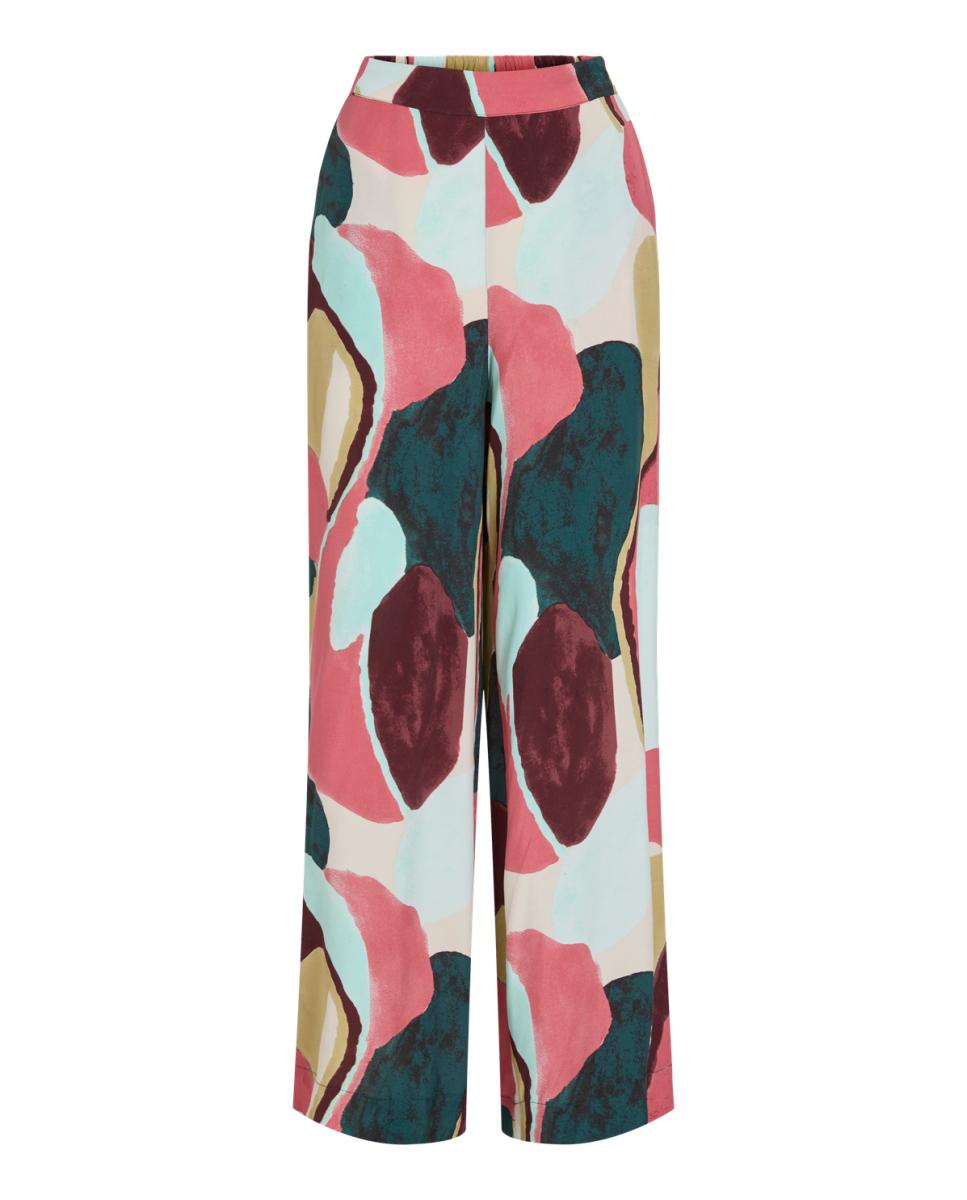 Calças Estampadas de Viscose Multicolor-4