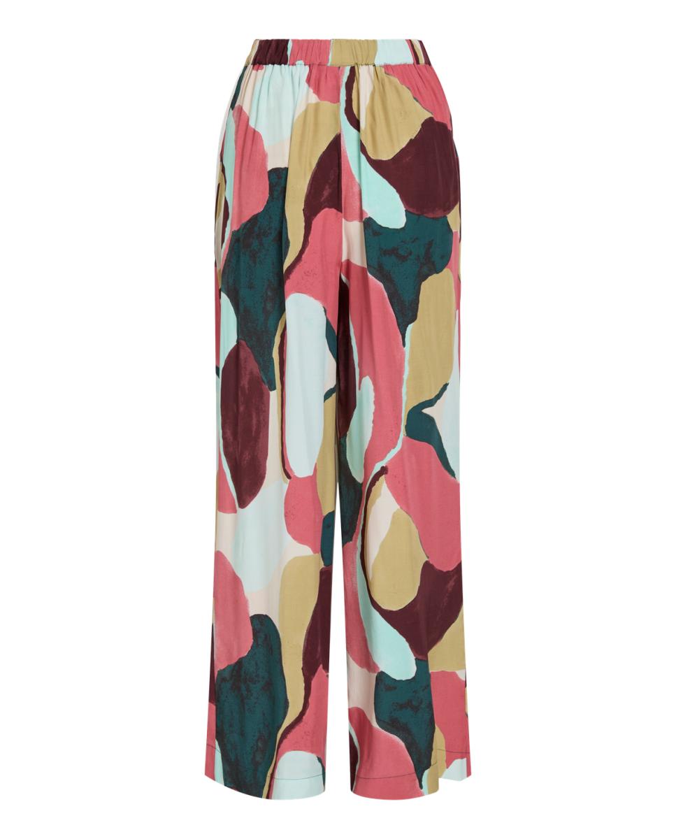 Calças Estampadas de Viscose Multicolor-5