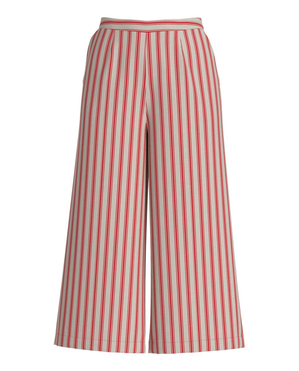 Pantalón de mujer culotte de lino - Vila - Rojo Rojo-3