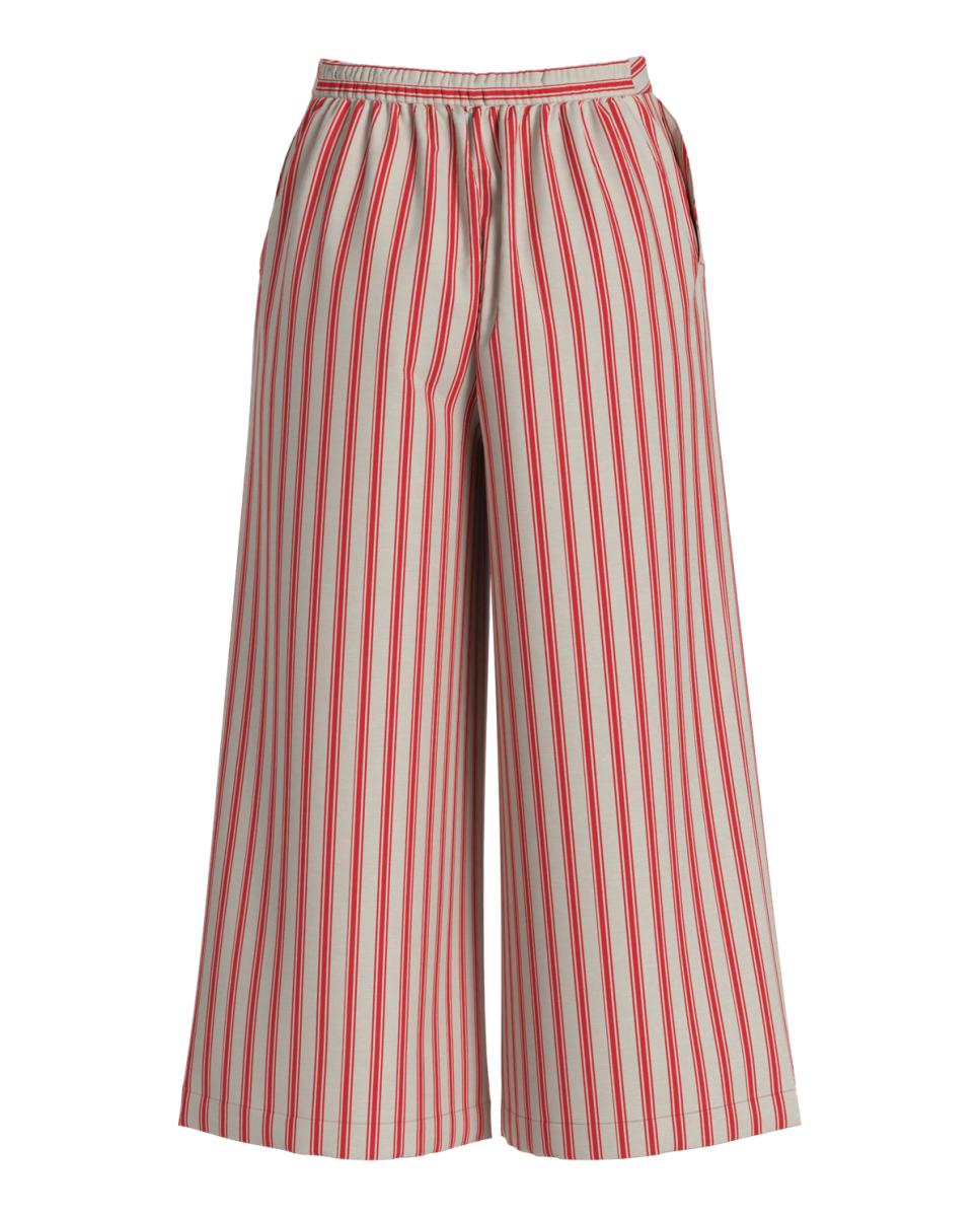 Pantalón de mujer culotte de lino - Vila - Rojo Rojo-4