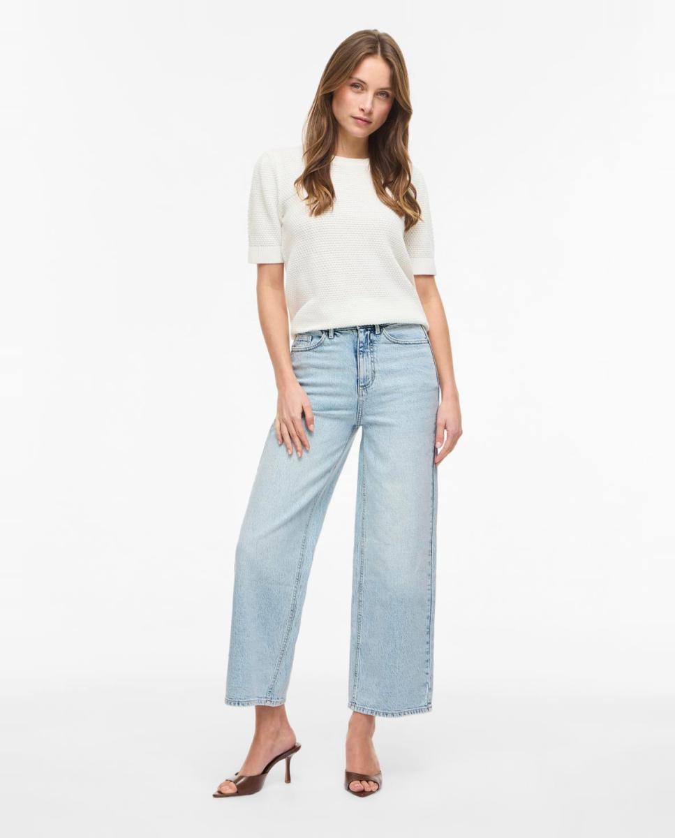 Vila - Pantalón vaquero de mujer 7/8 con algodón orgánico.