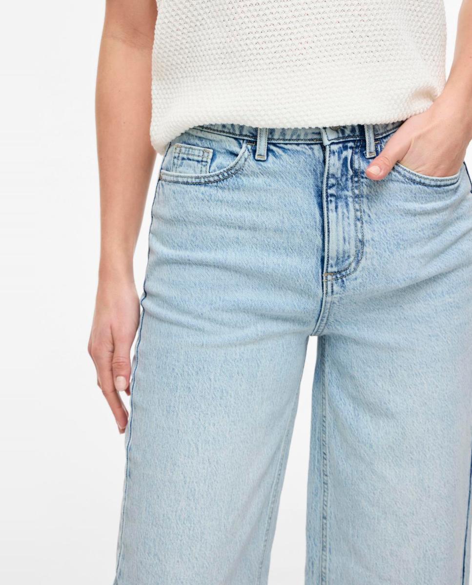 Jeans 7/8 com Algodão Orgânico Azul-claro-3