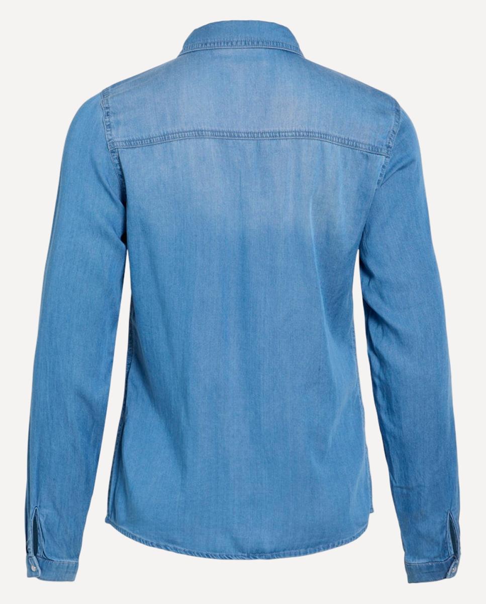 Camisa de ganga Azul-8