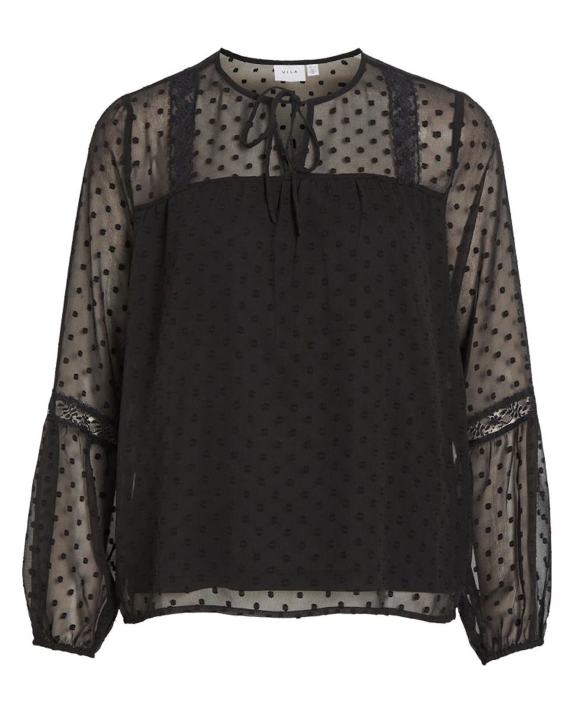 Blusa de mujer con plumeti - Vila - Negro Negro-6