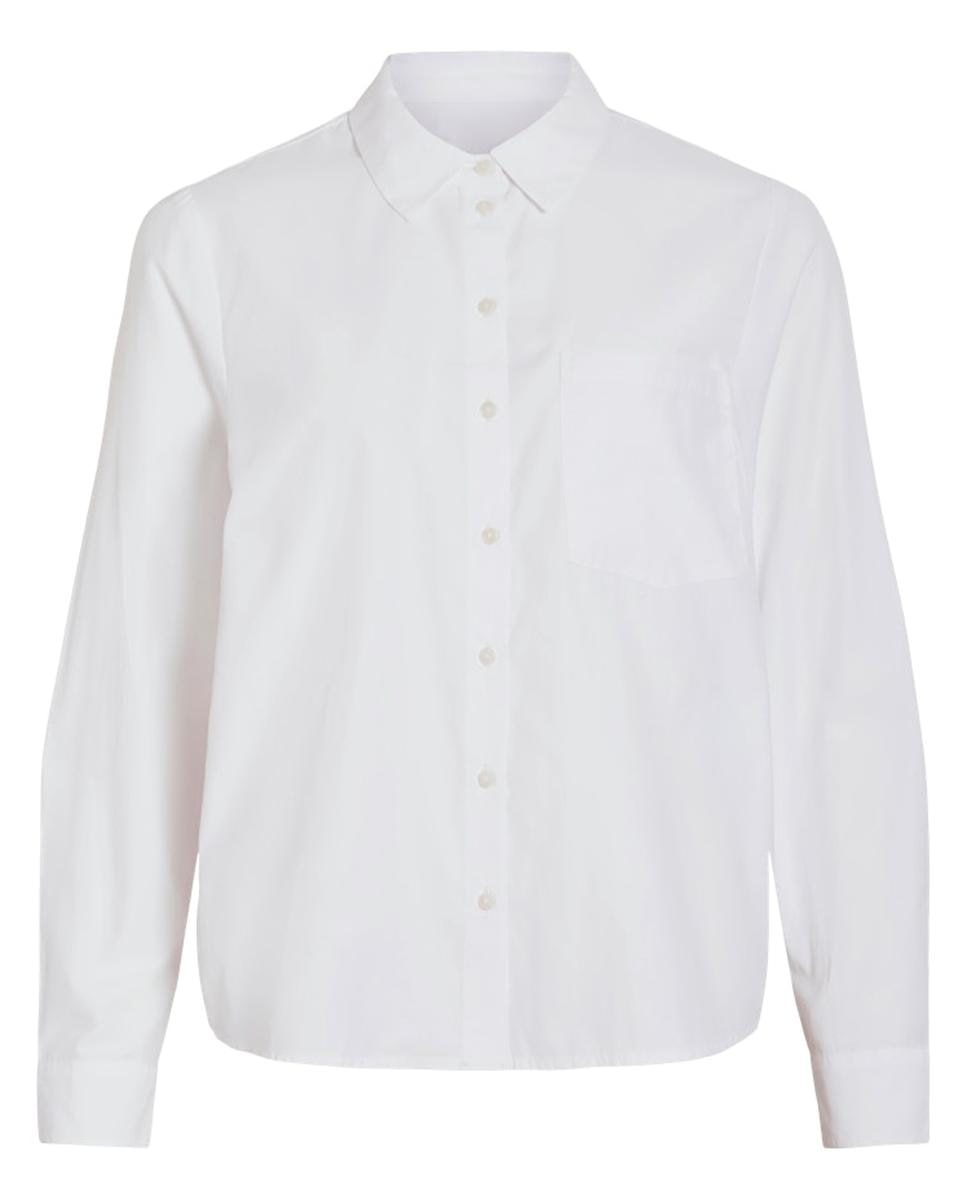 Camisa de Algodão com Bolso Branco-4