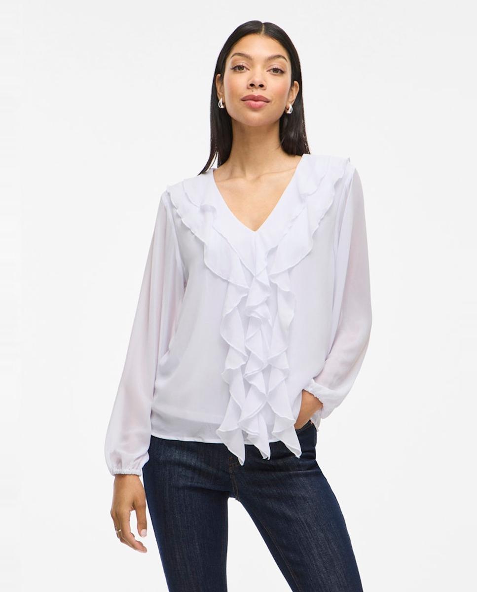Imagen 1 de Blusa de mujer con volantes - Vila - Blanco Blanco