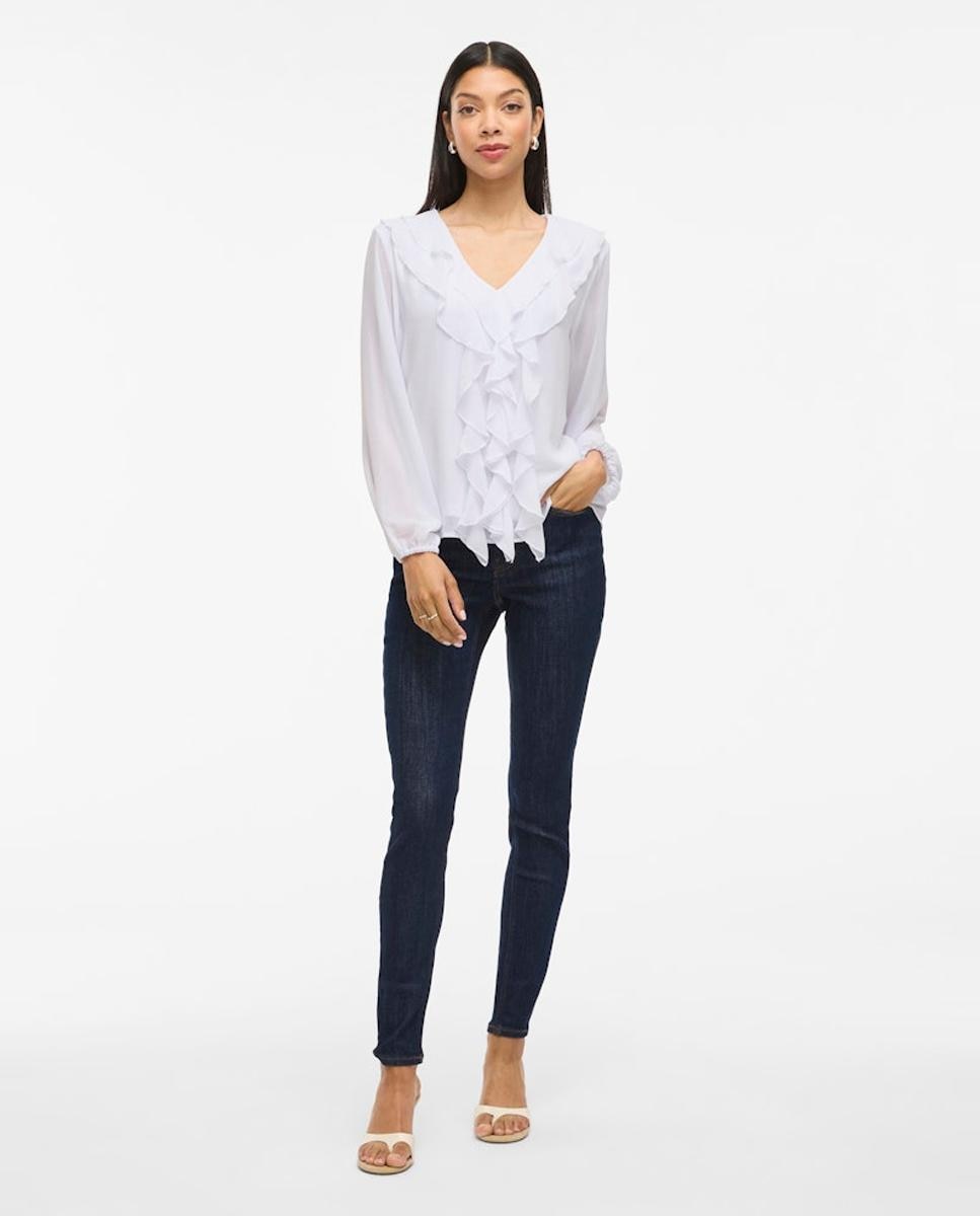 Imagen 2 de Blusa de mujer con volantes - Vila - Blanco Blanco
