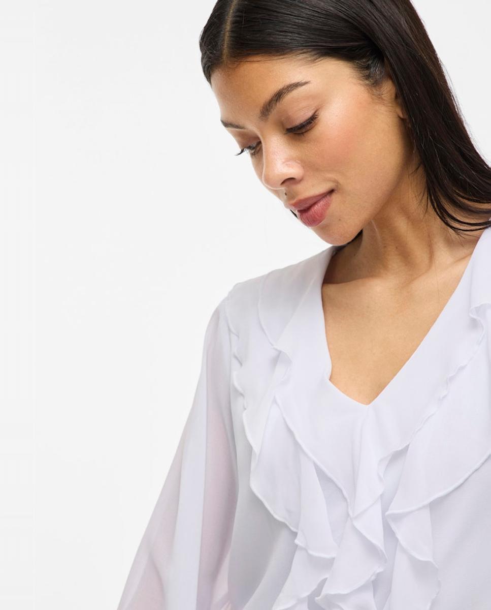 Imagen 3 de Blusa de mujer con volantes - Vila - Blanco Blanco