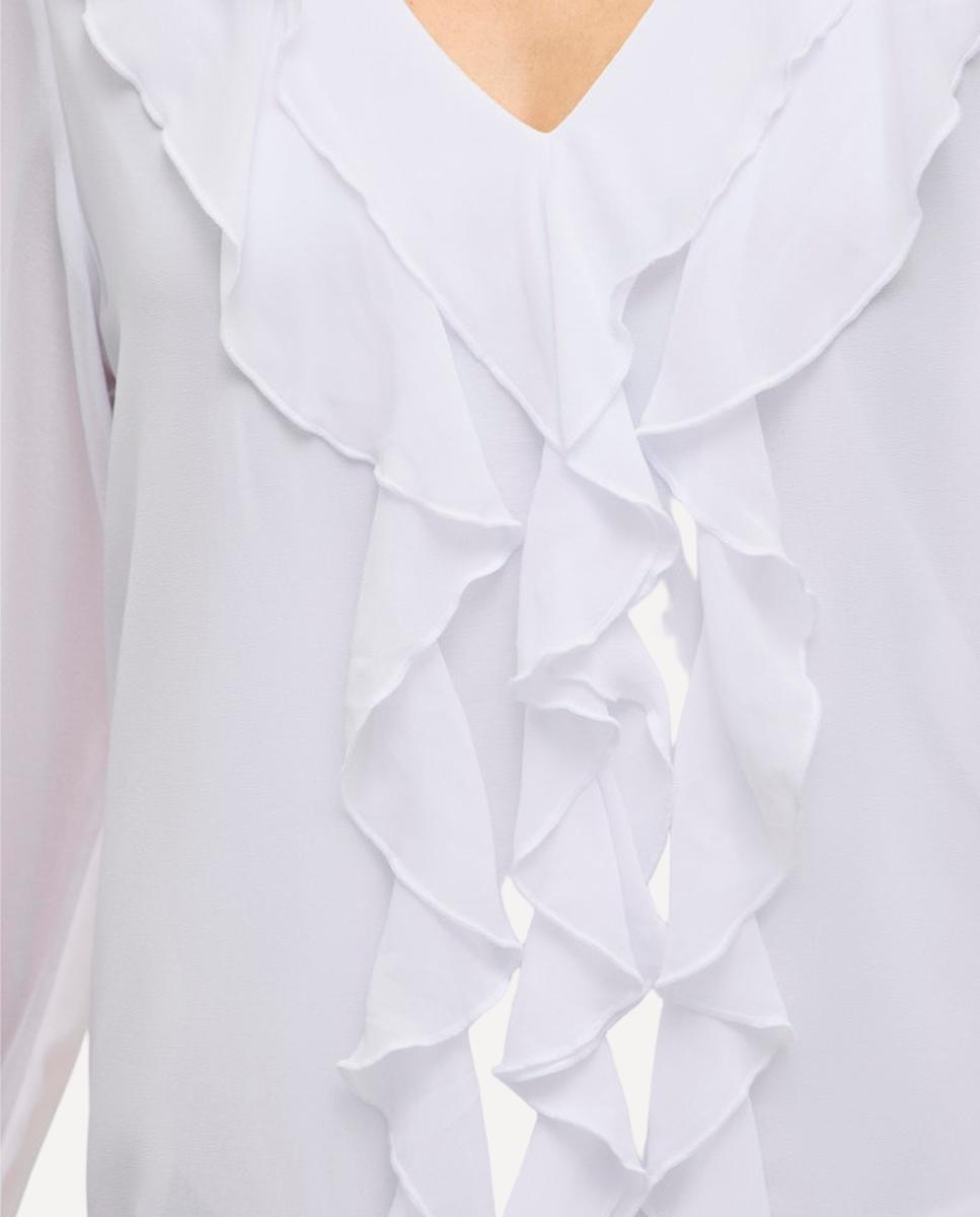 Imagen 4 de Blusa de mujer con volantes - Vila - Blanco Blanco