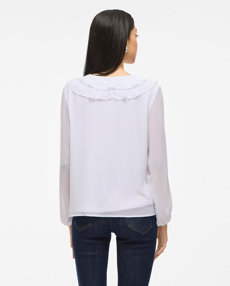 Imagen 5 de Blusa de mujer con volantes - Vila - Blanco Blanco