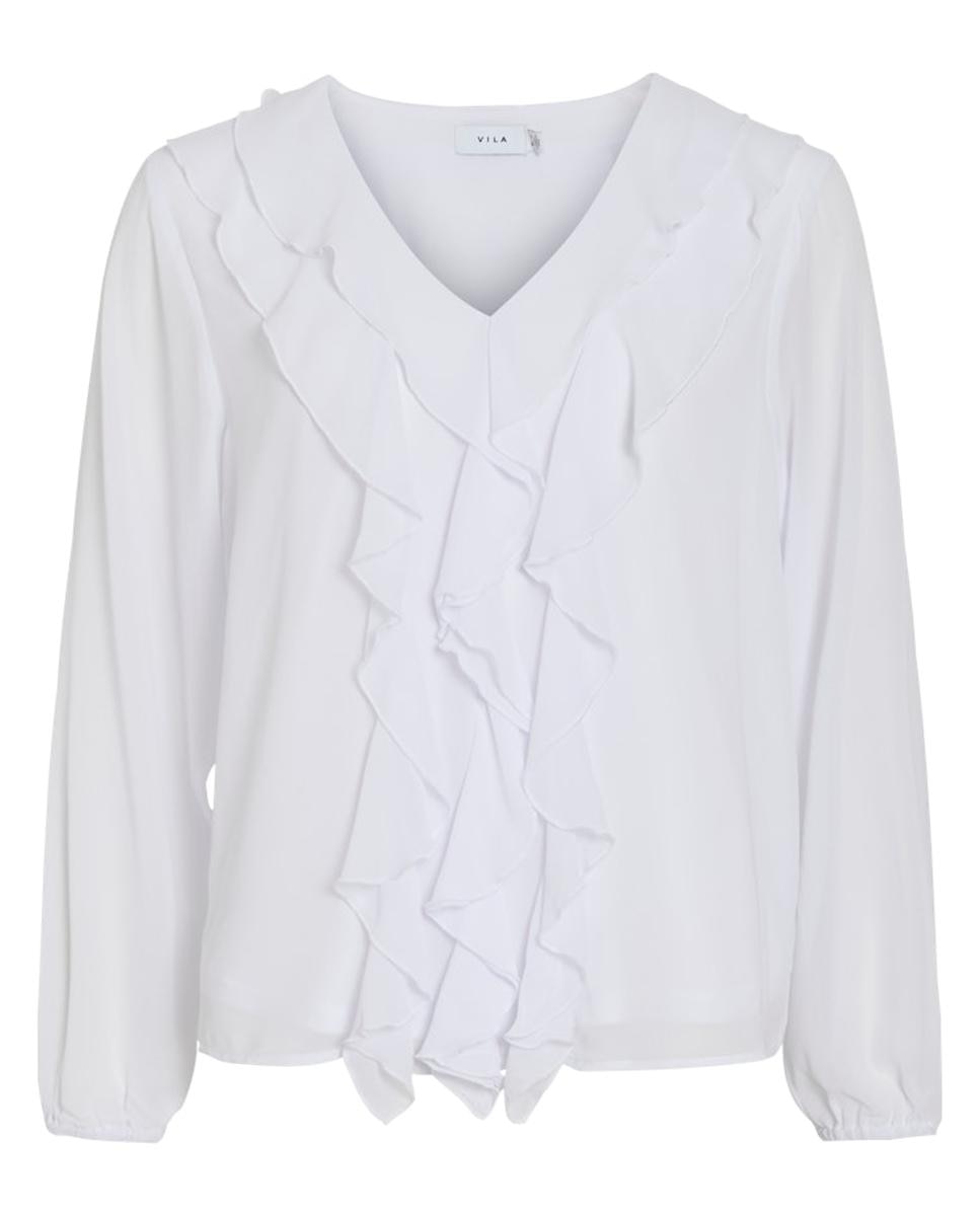 Imagen 6 de Blusa de mujer con volantes - Vila - Blanco Blanco