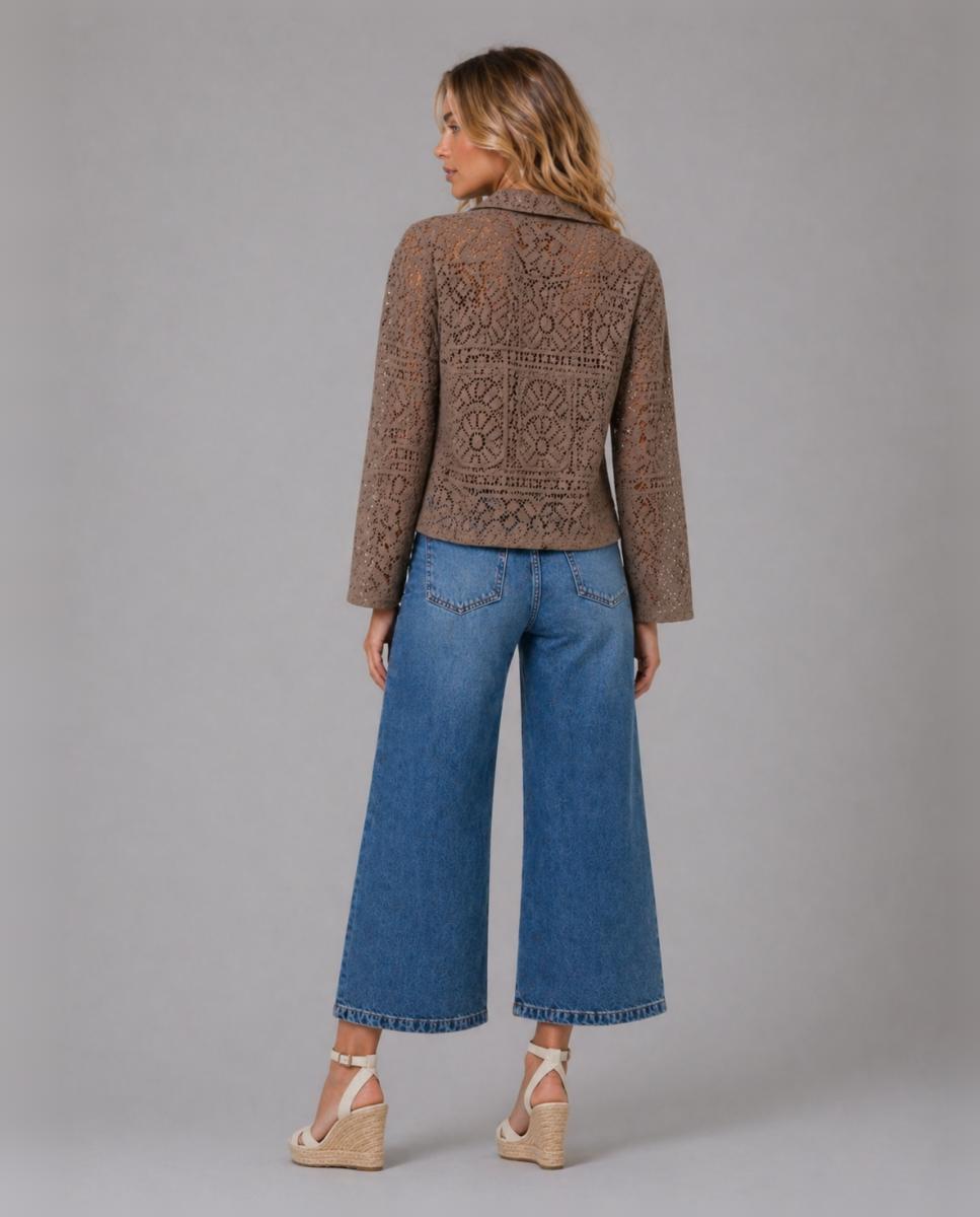Camisa de Renda Taupe-2