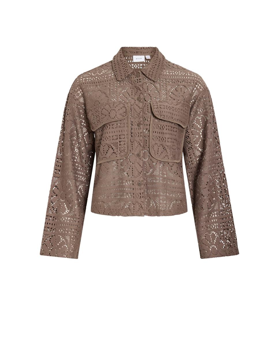Camisa de Renda Taupe-3