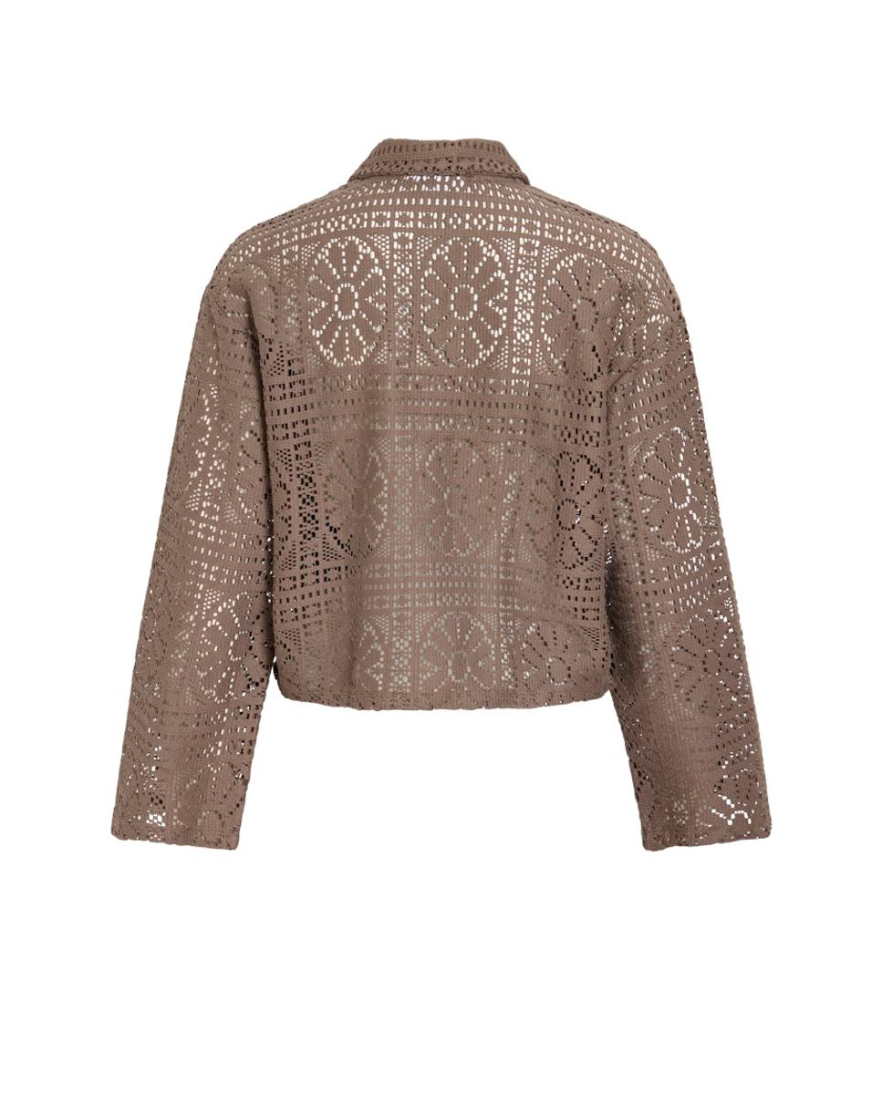 Camisa de Renda Taupe-4