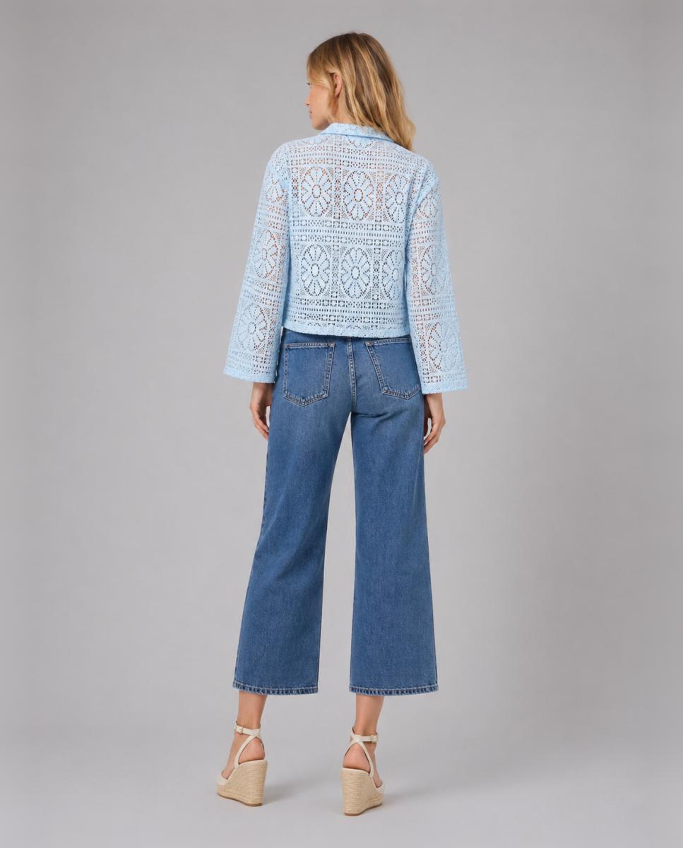 Camisa de Renda Azul-claro-2