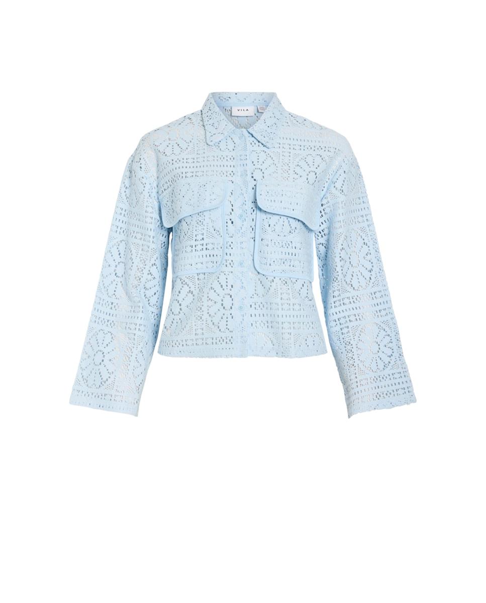 Camisa de Renda Azul-claro-3