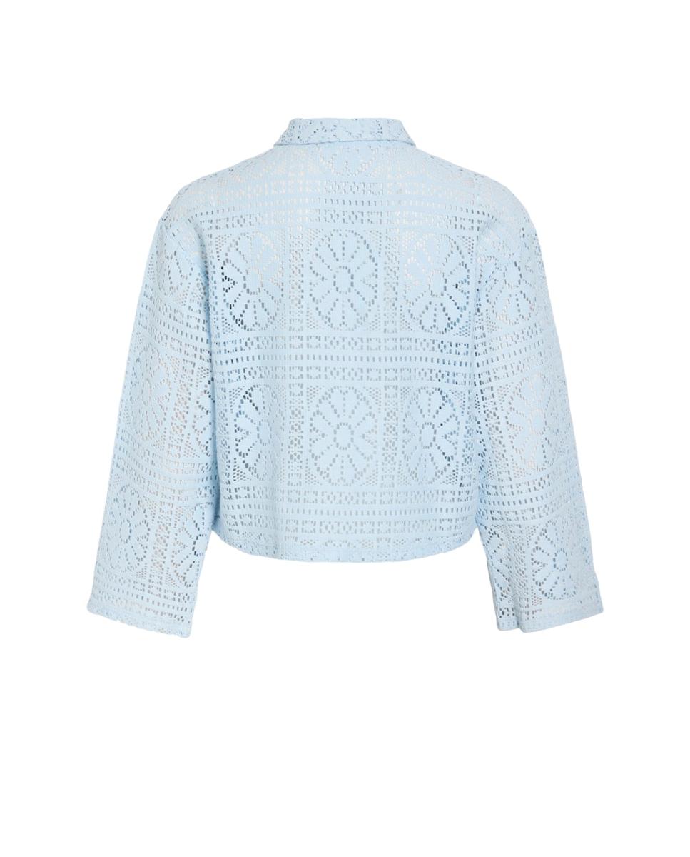 Camisa de Renda Azul-claro-4