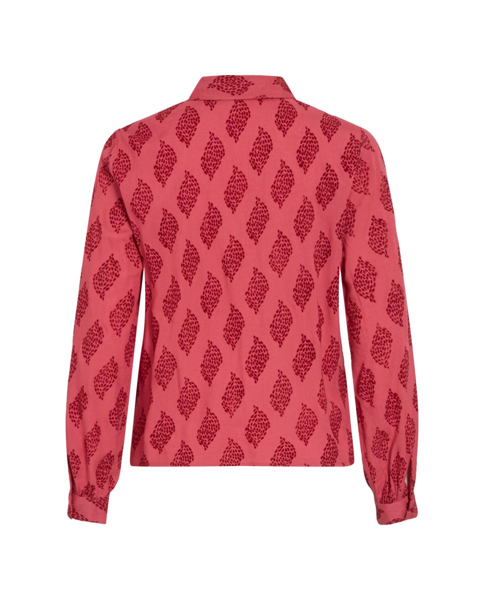 Camisa Estampada de Viscose Vermelho-2