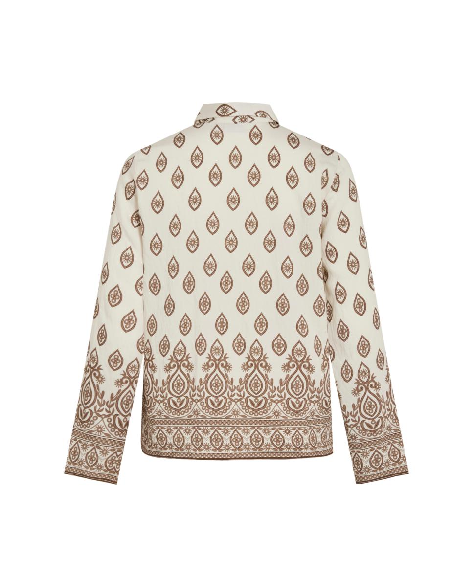 Blusa Estampada com Viscose Castanho-4