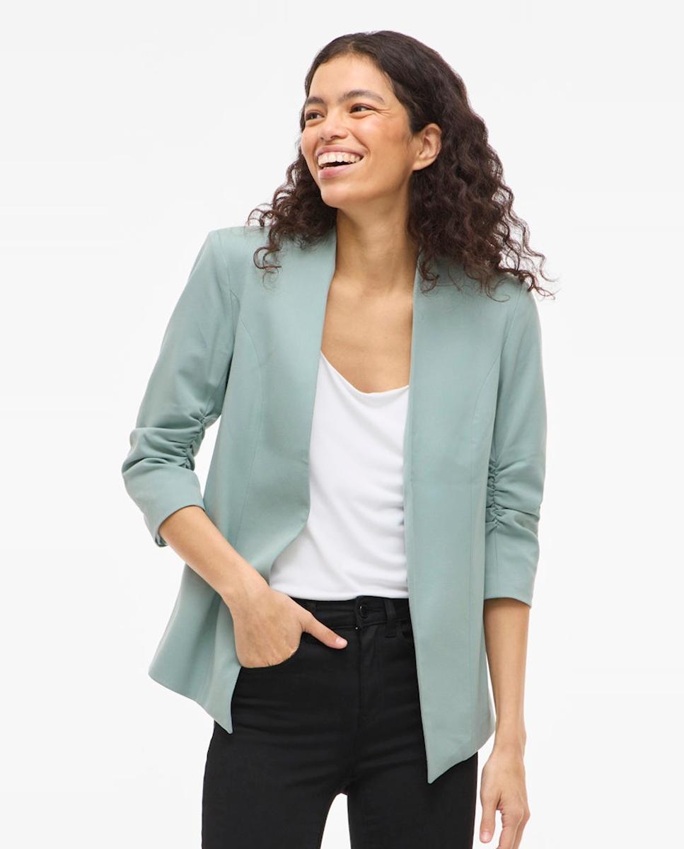 Blazer com Mangas ¾ Azul-claro-3