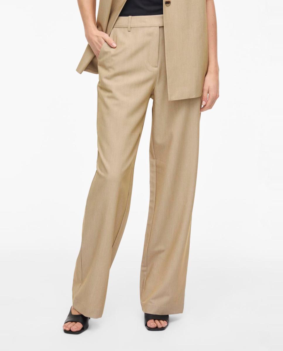 Vila - Pantalón largo de vestir de mujer con viscosa.