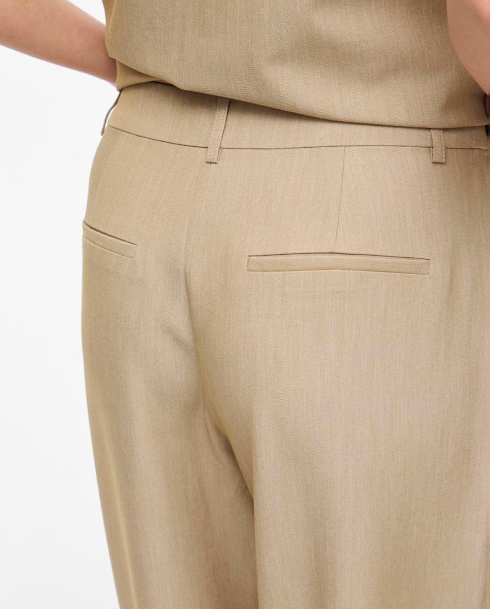 Calças Formais com Viscose Bege-4