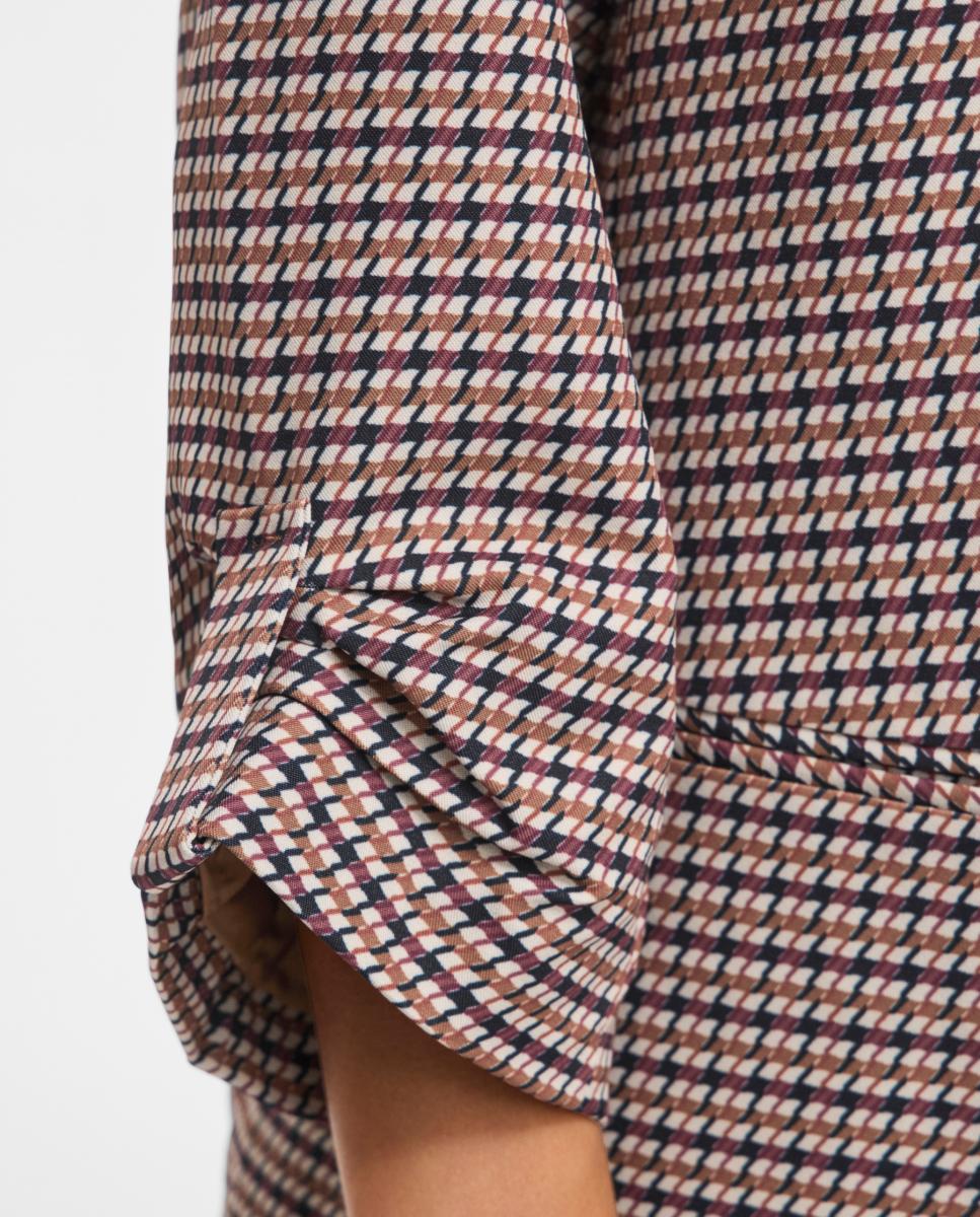 Blazer de Manga 3/4 com Aba Clássica Castanho-2