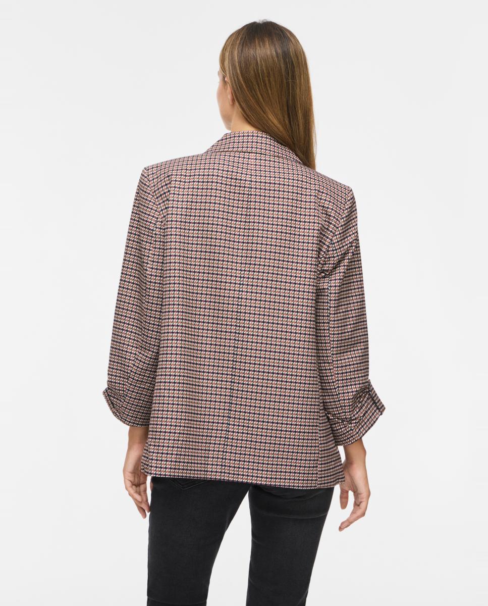 Blazer de Manga 3/4 com Aba Clássica Castanho-4