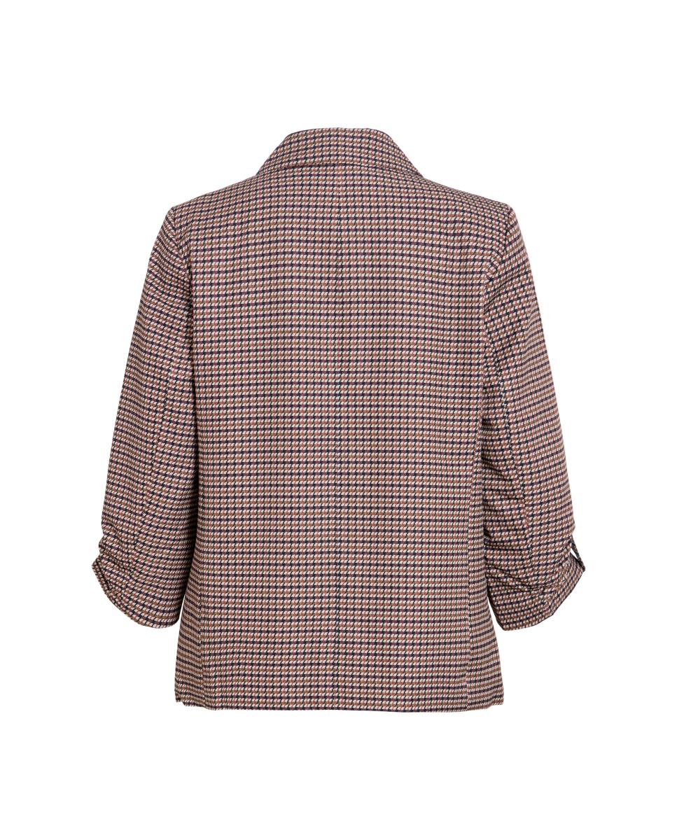 Blazer de Manga 3/4 com Aba Clássica Castanho-6