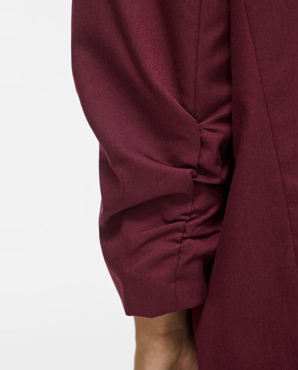 Blazer de Manga 3/4 com Aba Clássica Bordeaux-4