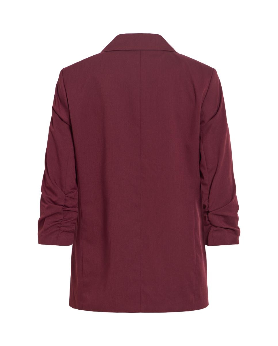 Blazer de Manga 3/4 com Aba Clássica Bordeaux-6