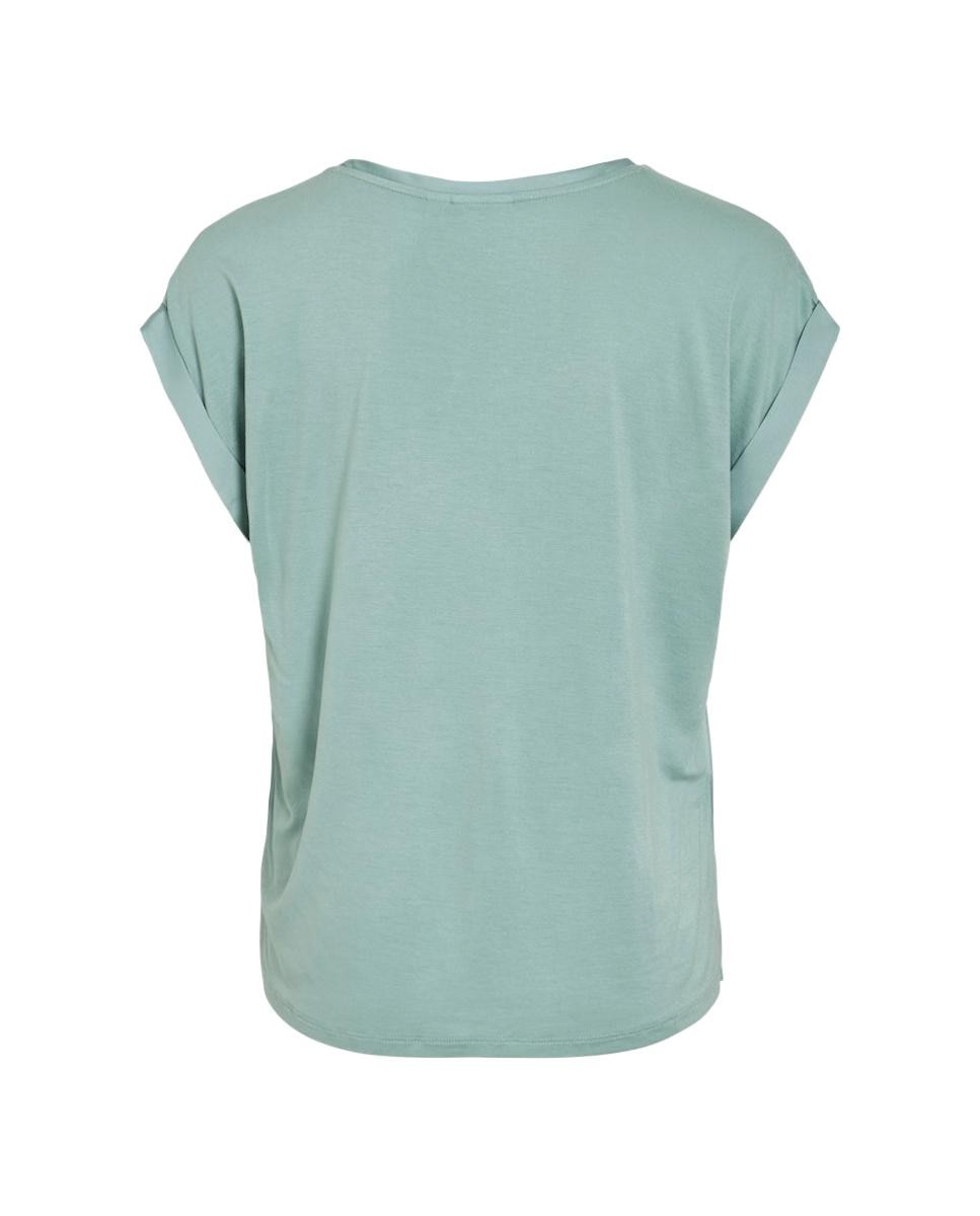 T-shirt de Manga Curta com Efeito Acetinado Azul-claro-5