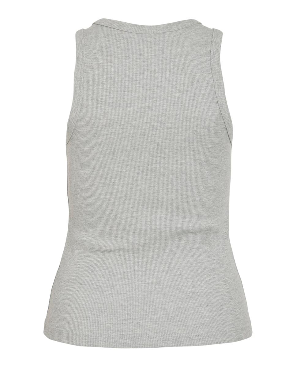 Camiseta básica de mujer con espalda nadadora - Vila - Blanco Gris claro-7