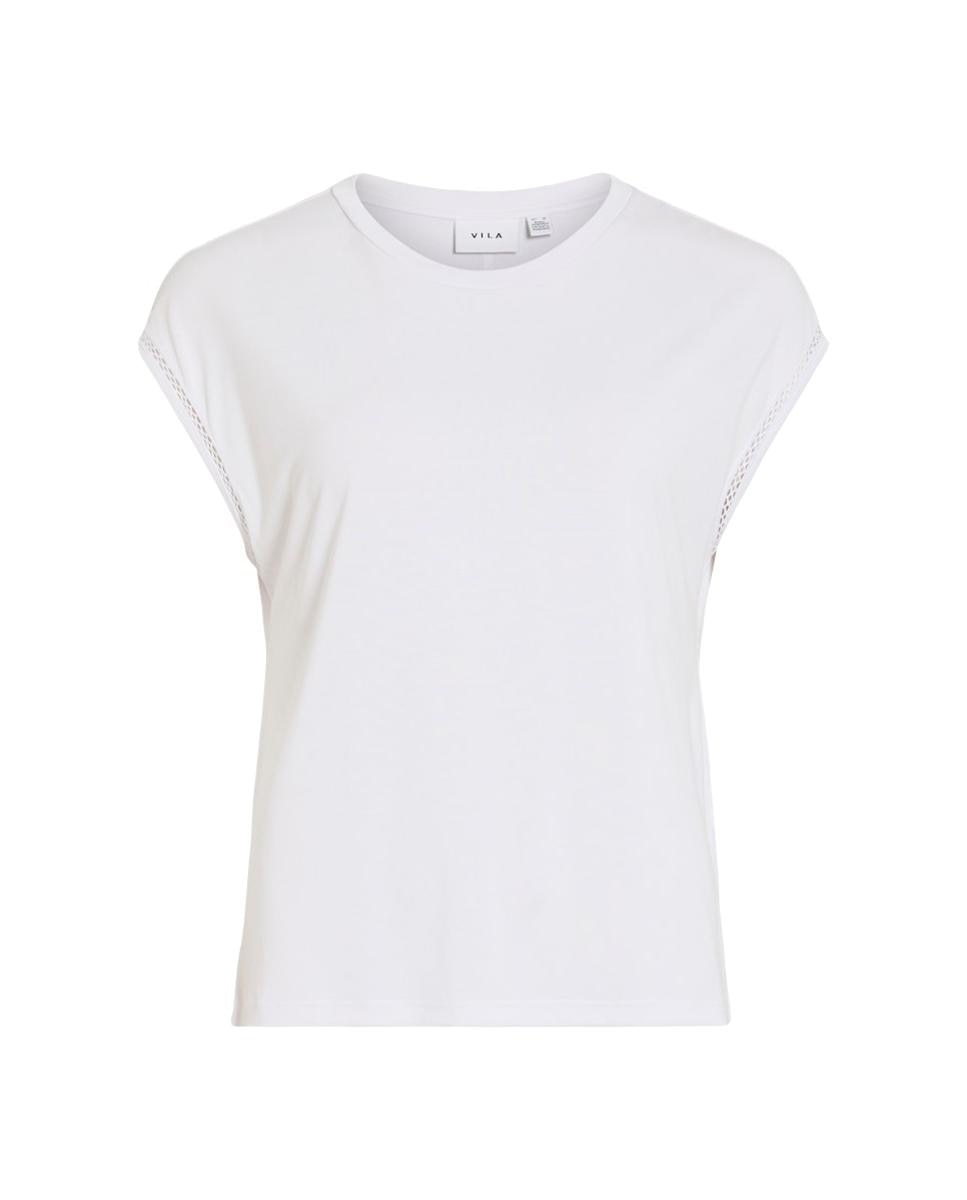 T-shirt de Modal com Manga Curta Branco-4