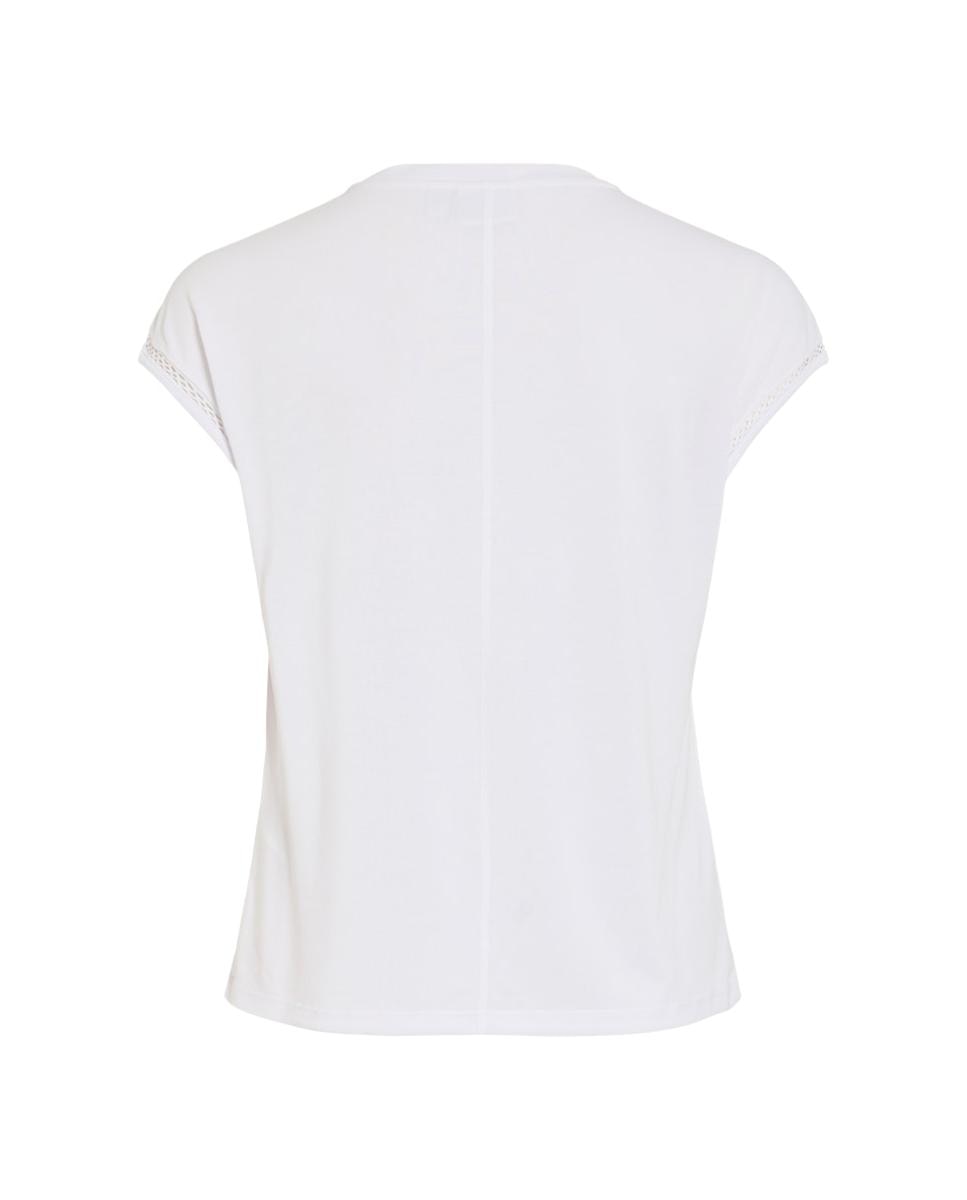 T-shirt de Modal com Manga Curta Branco-5