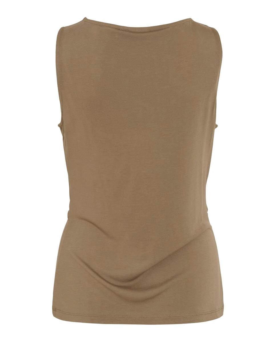 Top de mujer con fruncido envolvente de modal - Vila - Marrón Marrón-5