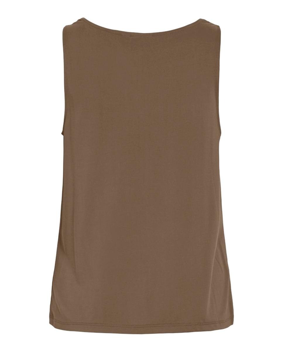 Top de mujer sin mangas con escote redondo - Vila - Negro Marrón-5