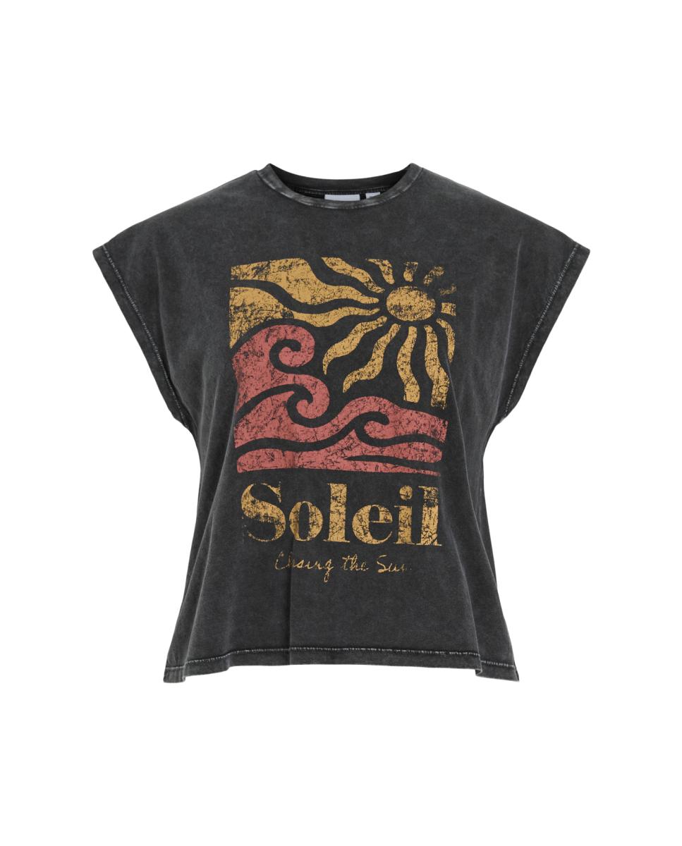 Top de mujer sin mangas con escote redondo - Vila - Naranja Amarillo-3