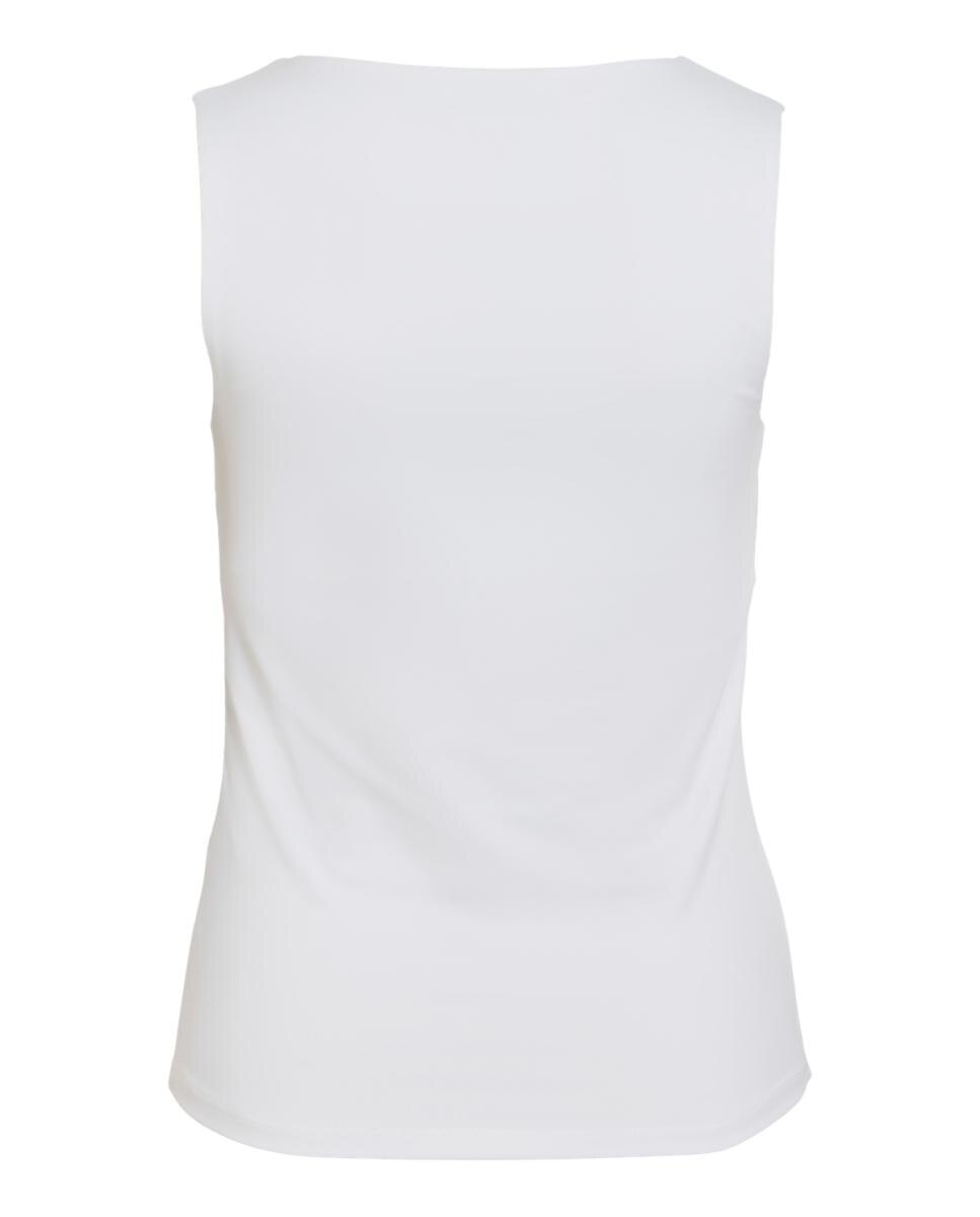 Top de mujer sin mangas de corte recto - Vila - Negro Blanco-4