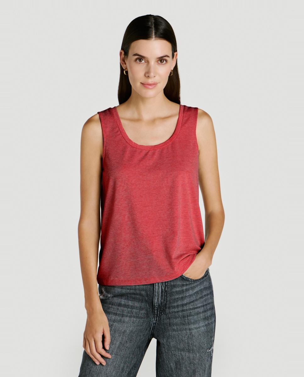 Imagen 0 de Top de mujer sin mangas con lúrex Rojo