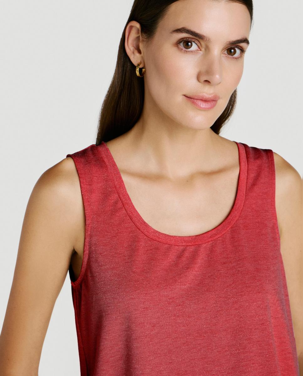 Top de mujer sin mangas con lúrex - Vila - Rojo Rojo-2