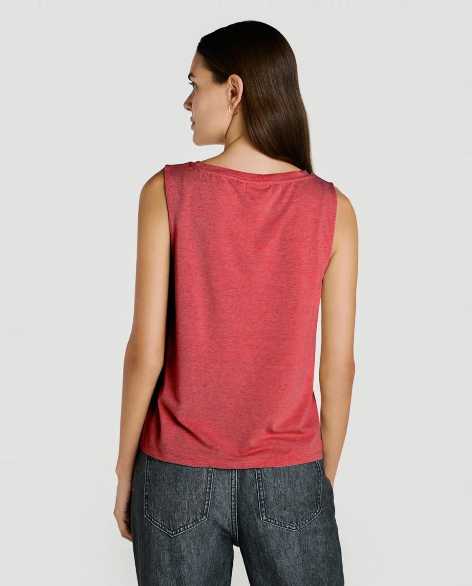 Top de mujer sin mangas con lúrex - Vila - Rojo Rojo-3
