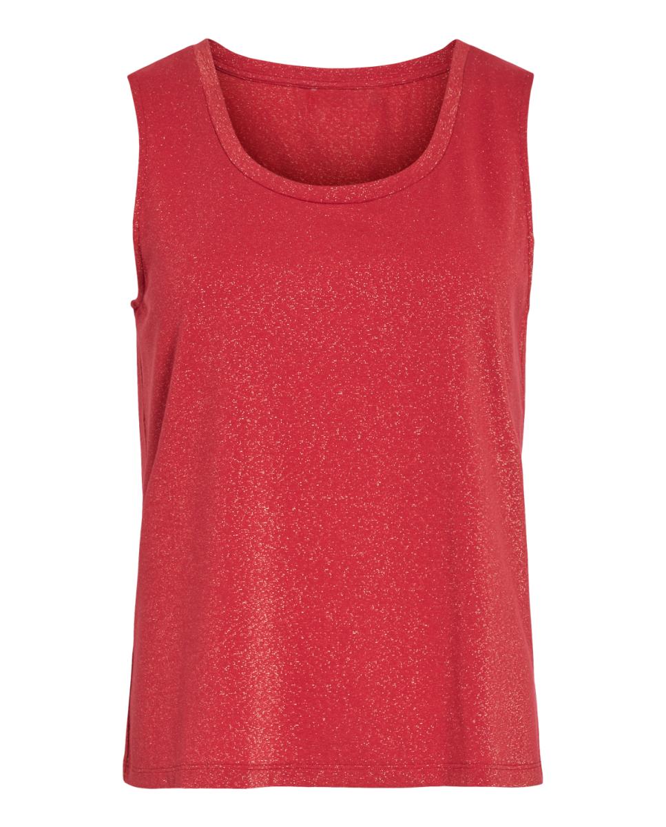 Top de mujer sin mangas con lúrex - Vila - Rojo Rojo-4